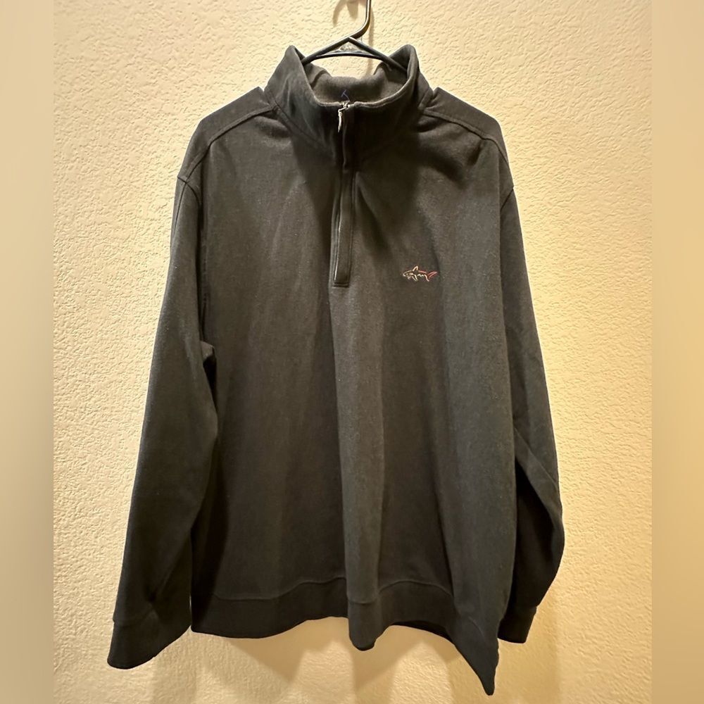 Greg Norman Gray XL Pullover 1/4 Zipper Shark Logo
